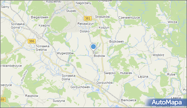 mapa Bożków, Bożków na mapie Targeo